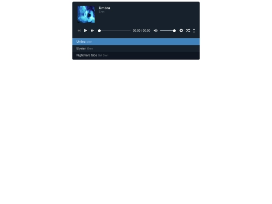 Music player screenshot