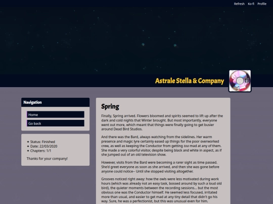 fanfic/Spring screenshot