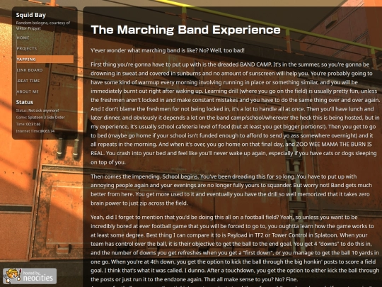 Yapping/marchingbandexperience screenshot