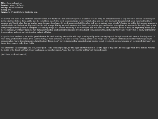 fanfiction/Go-on-and-need-me screenshot