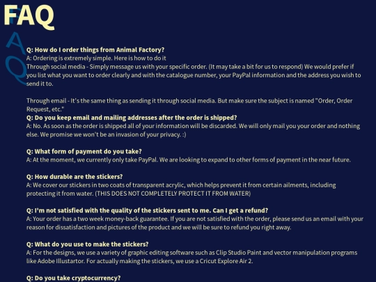 FAQ screenshot