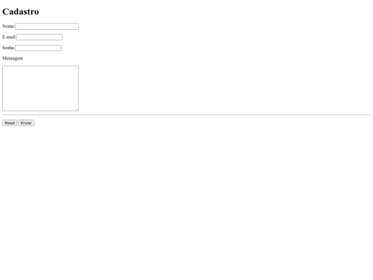 formularioteste screenshot