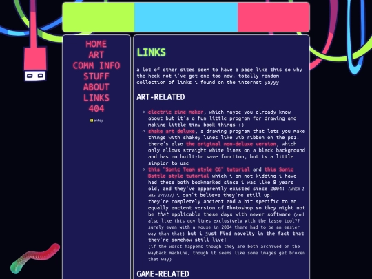 links screenshot