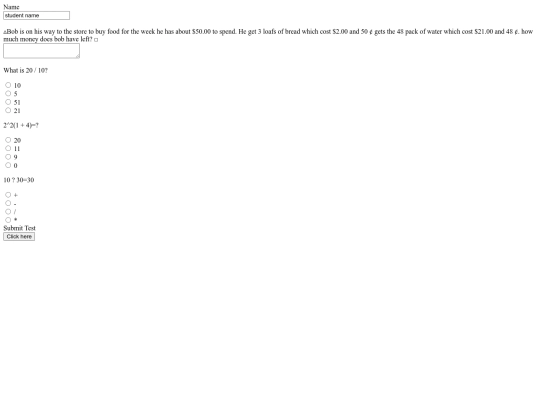math-test-form screenshot
