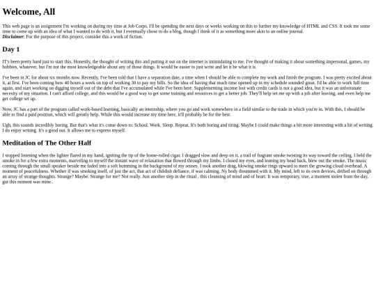 Blog screenshot