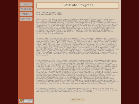 yappings/website-progress screenshot