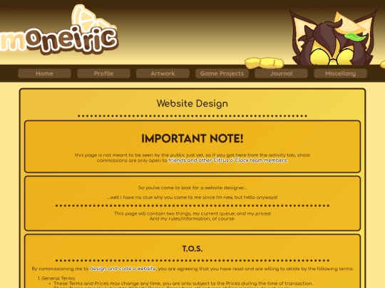commissions/websites screenshot