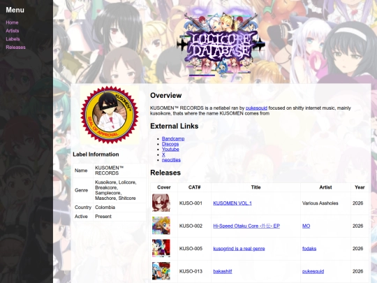 label/KUSOMENTM_RECORDS screenshot