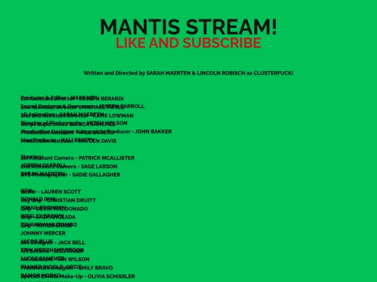 Mantis/Mantis-Credits screenshot