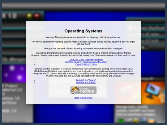 systems screenshot