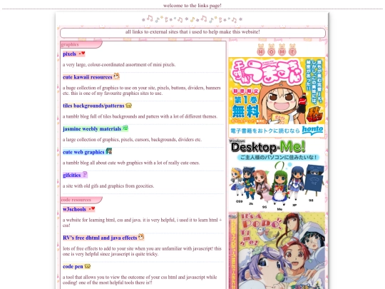 links screenshot