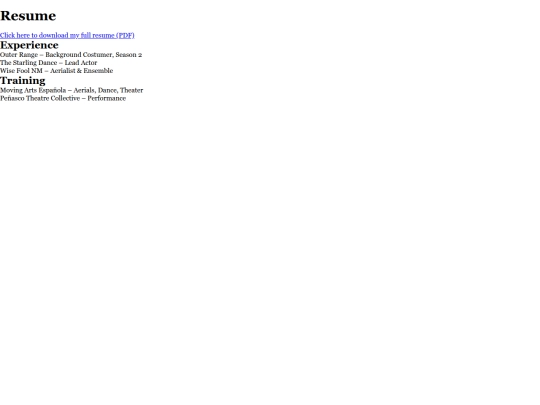 resume screenshot