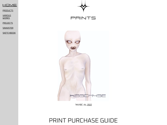 PRODUCTS/PRINTS screenshot