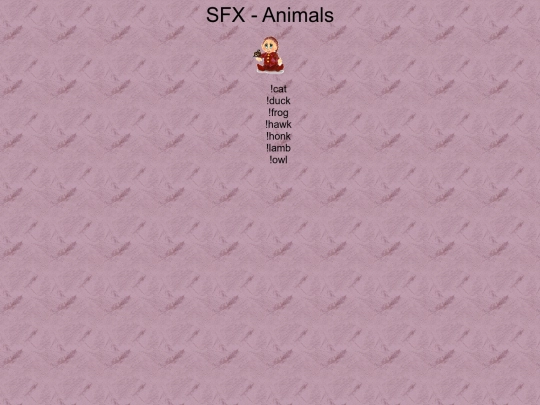 commands/animals screenshot