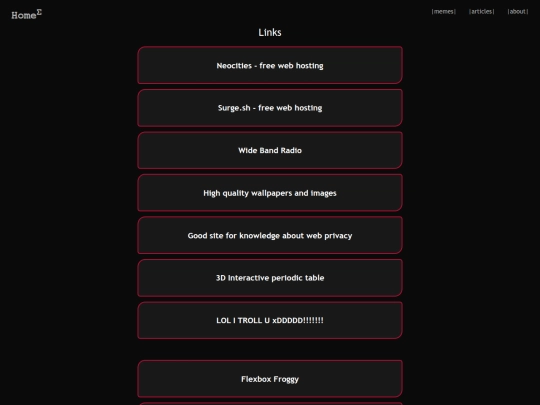 links screenshot
