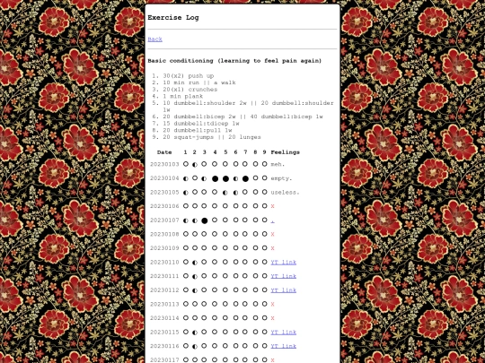 exercise_log screenshot