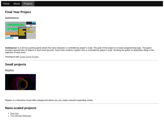 projects screenshot