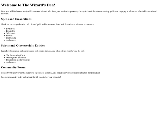 wizardsden screenshot