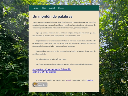 Blog screenshot