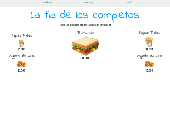 Comida/menu screenshot