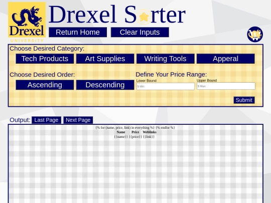 CI102/sortPage screenshot