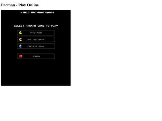 HTML5Games/pacman screenshot