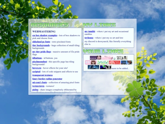 links screenshot