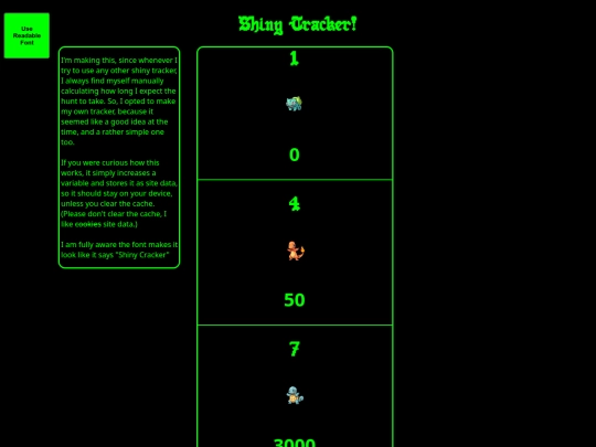 shinytracker screenshot