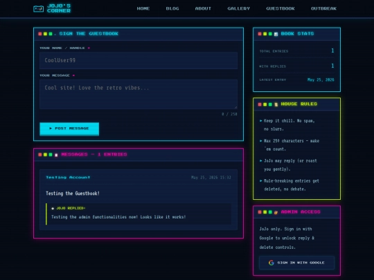 guestbook screenshot