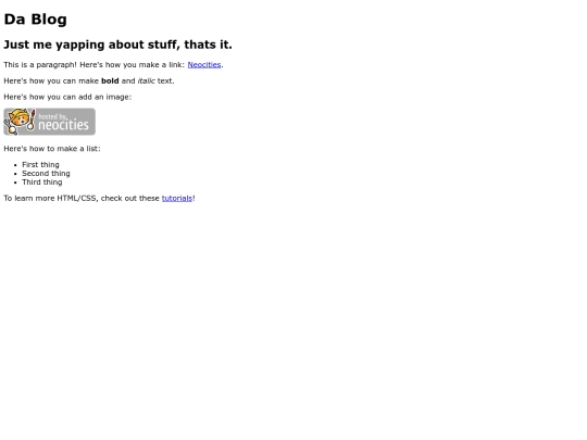 Blog screenshot