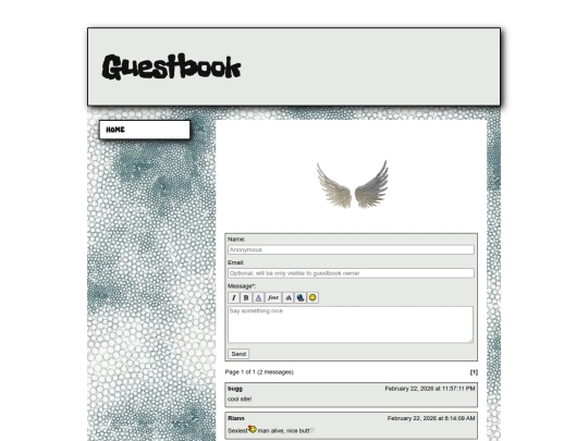 guestbook screenshot