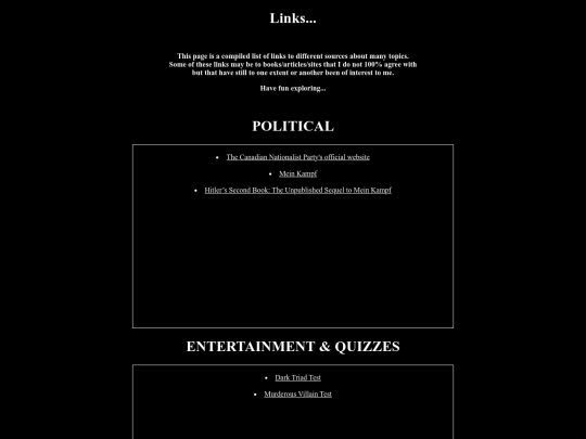Navigation/links screenshot