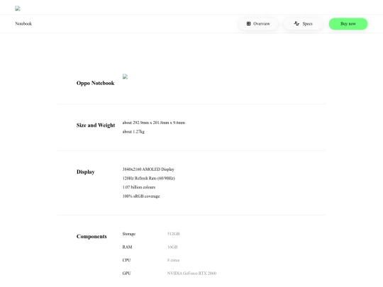 specs screenshot