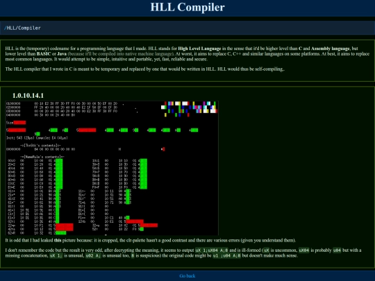 HLL/Compiler screenshot