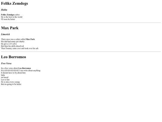 Poem screenshot