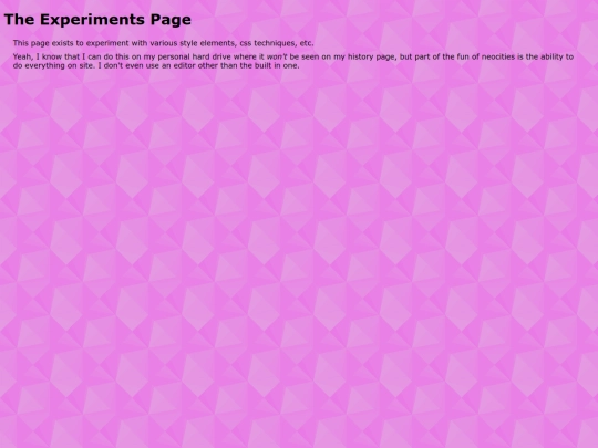 Experiments/Experiment screenshot