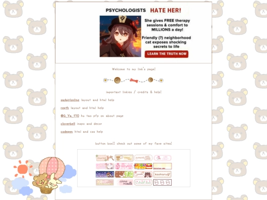 links screenshot