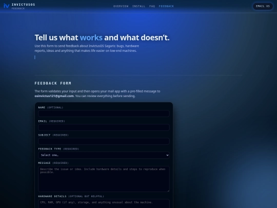 feedback screenshot