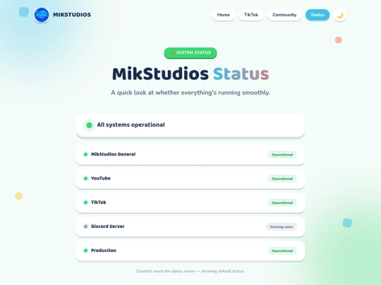 status screenshot