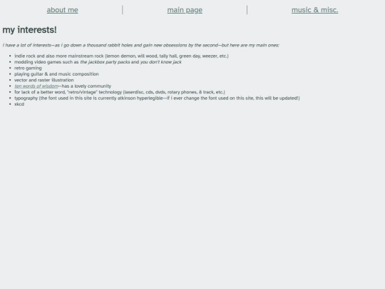 interests screenshot