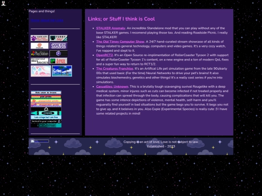 links screenshot