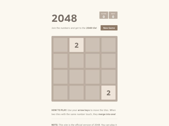 2048 screenshot