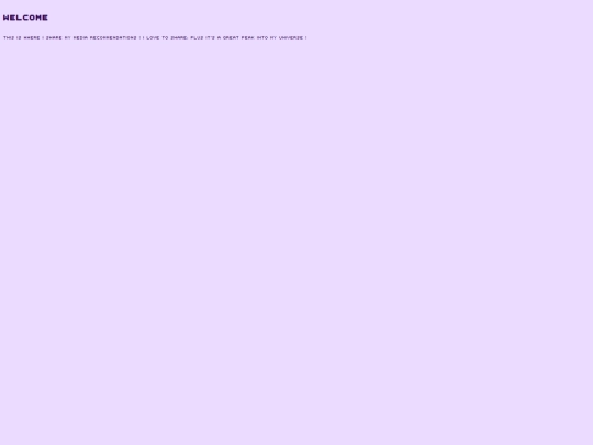 recommendations/welcome screenshot