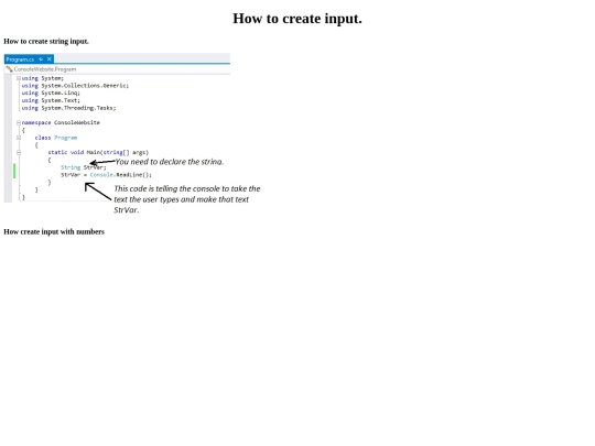 Input screenshot