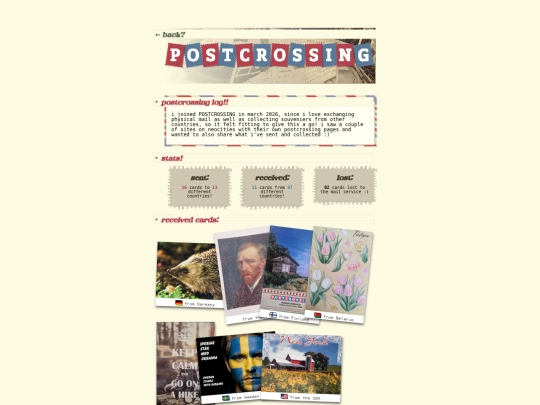 postcrossing screenshot