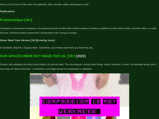 zines screenshot