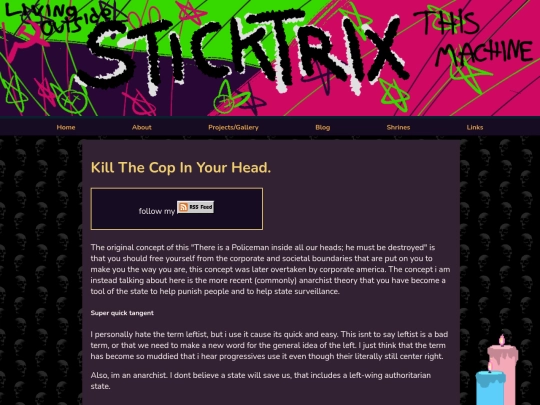 blogposts/killthecopinyourhead screenshot