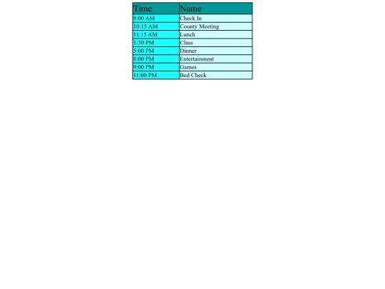 Schedule-assignment/Schedule screenshot
