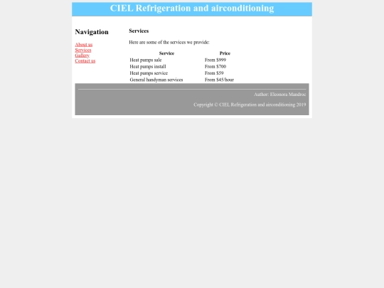 CIEL Website/services screenshot