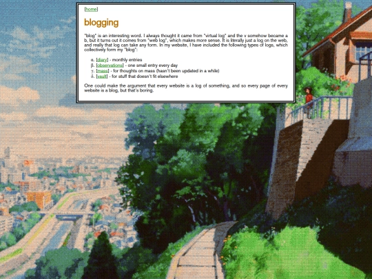 blog/blogging screenshot